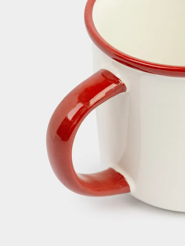 Кружка, 470 мл, керамика, бело-бордовая, Кот с клубком, Winter friends, image-2