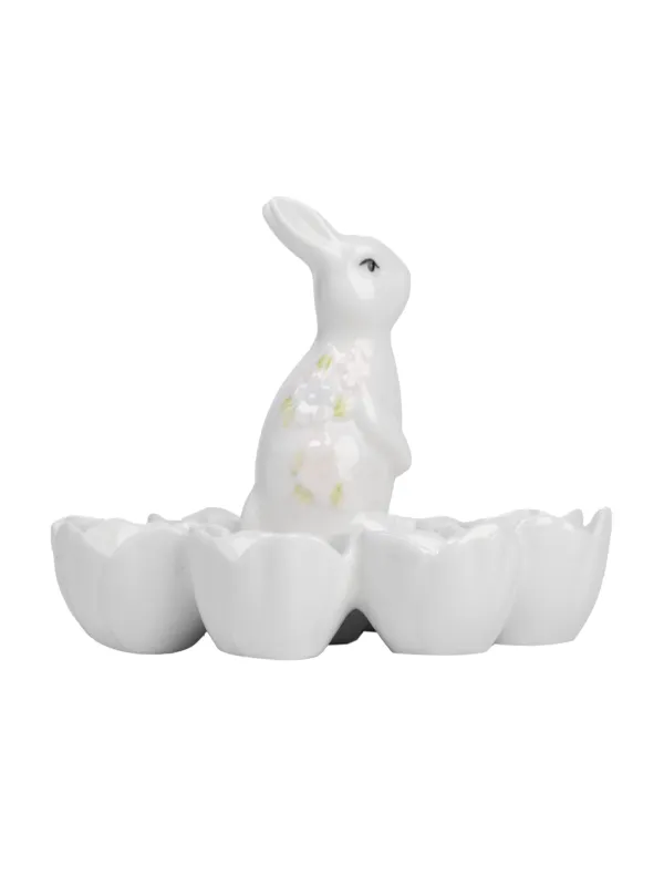 Блюдо пасхальное, 18х12 см, 8 отделений, Кролик в цветах, Flora Easter, image-1