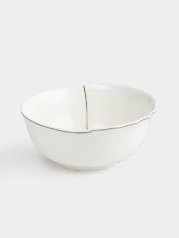 Салатник, 15x6 см, 500 мл, фарфор N, белый, с серебристым кантом, Лошадь, Kairon horse, image-2