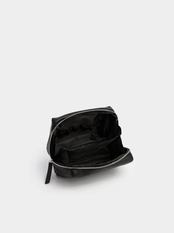 Косметичка, 20х12 см, полиуретан, черная, Memo, image-3