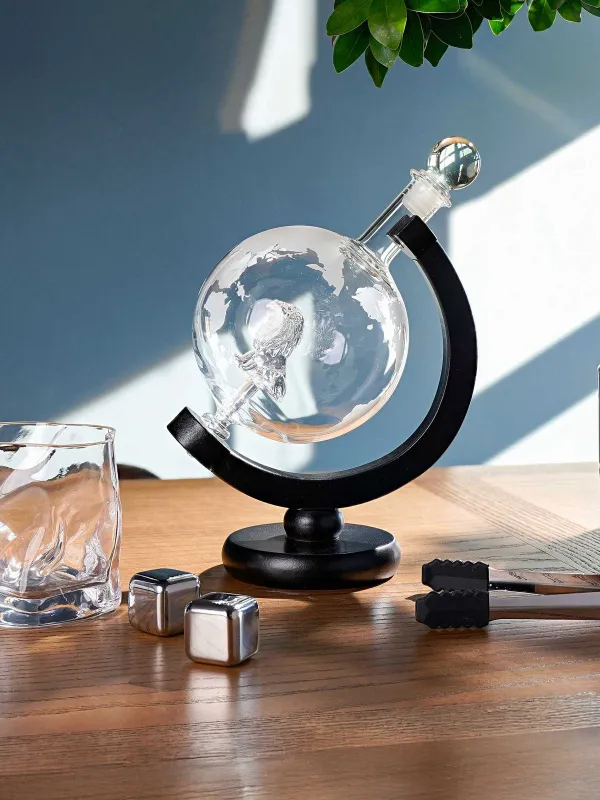 Графин, 650 мл, на подставке, стекло Б/дерево, Глобус со львом, Bar, image-6