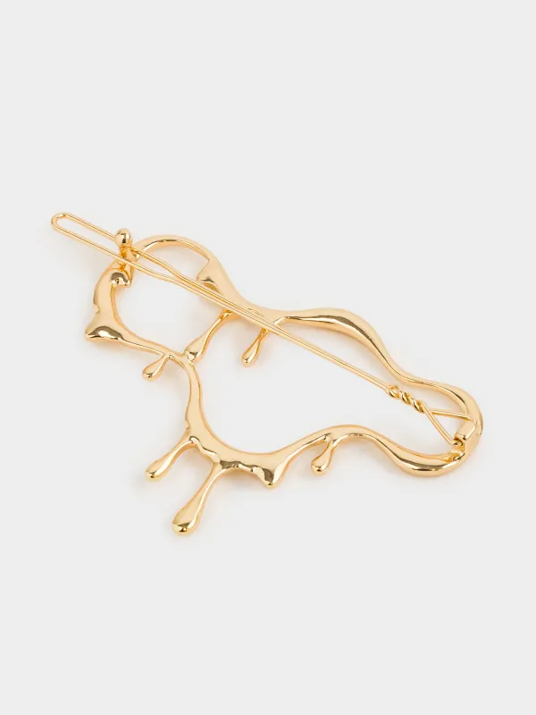 Заколка, 9 см, металл, золотистая, Jewelry, image-1