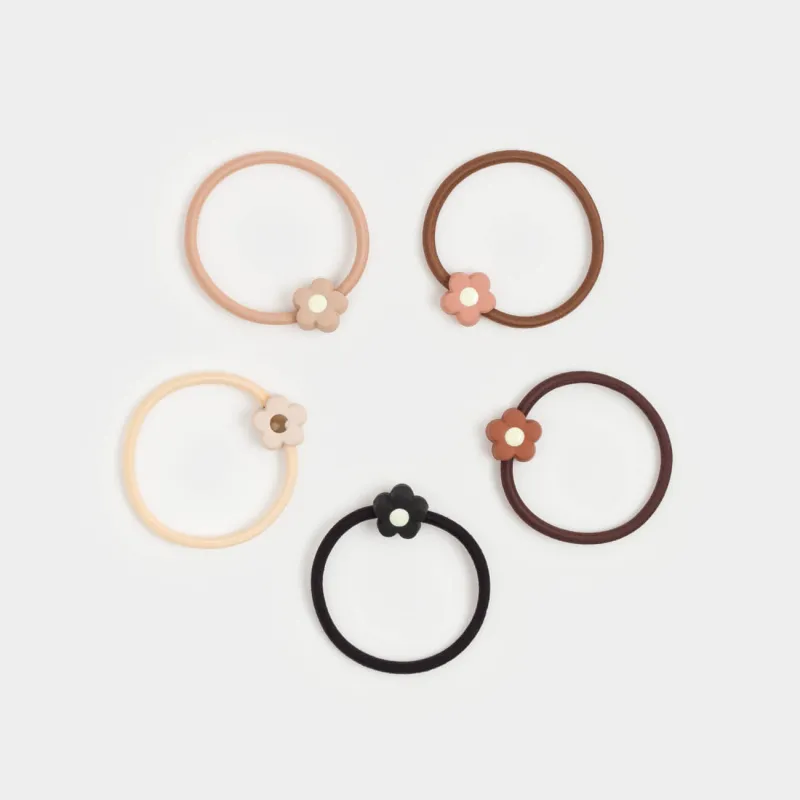 Резинка для волос, 4 см, 5 шт, полиэстер/пластик, микс, Цветок, Gracile