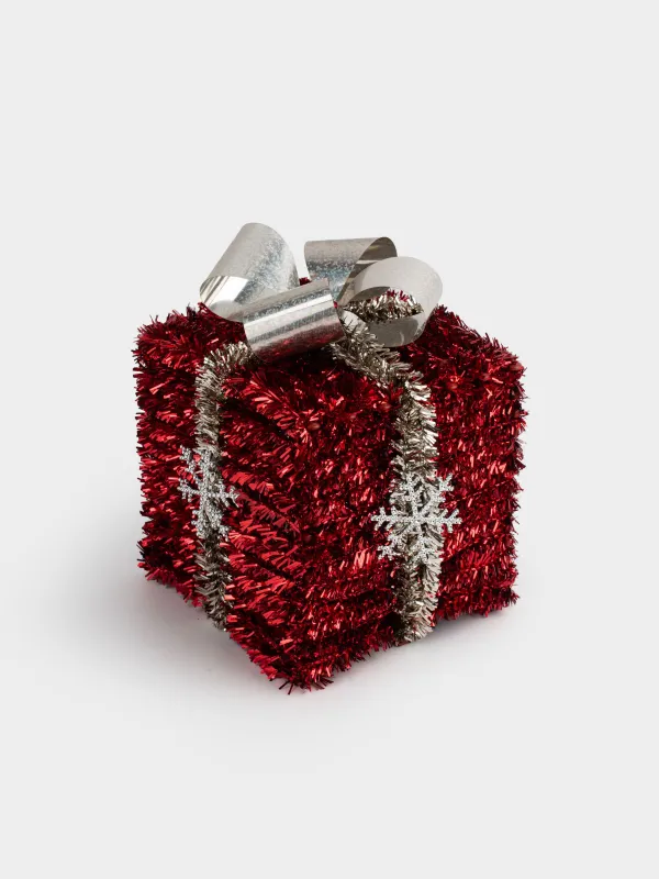 Статуэтка, 15 см, мишура/пластик, красная, Подарок, Tinsel decor, image-4