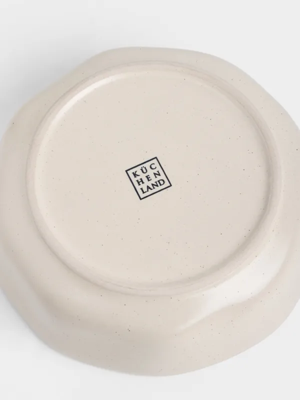 Салатник, 16х5 см, 550 мл, керамика K, молочный, Мятый эффект, Crumple creme, image-3