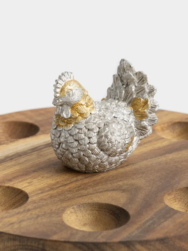 Блюдо пасхальное, 18х6 см, 8 отд, дерево/полирезин, Курочка, Noble tree, image-2