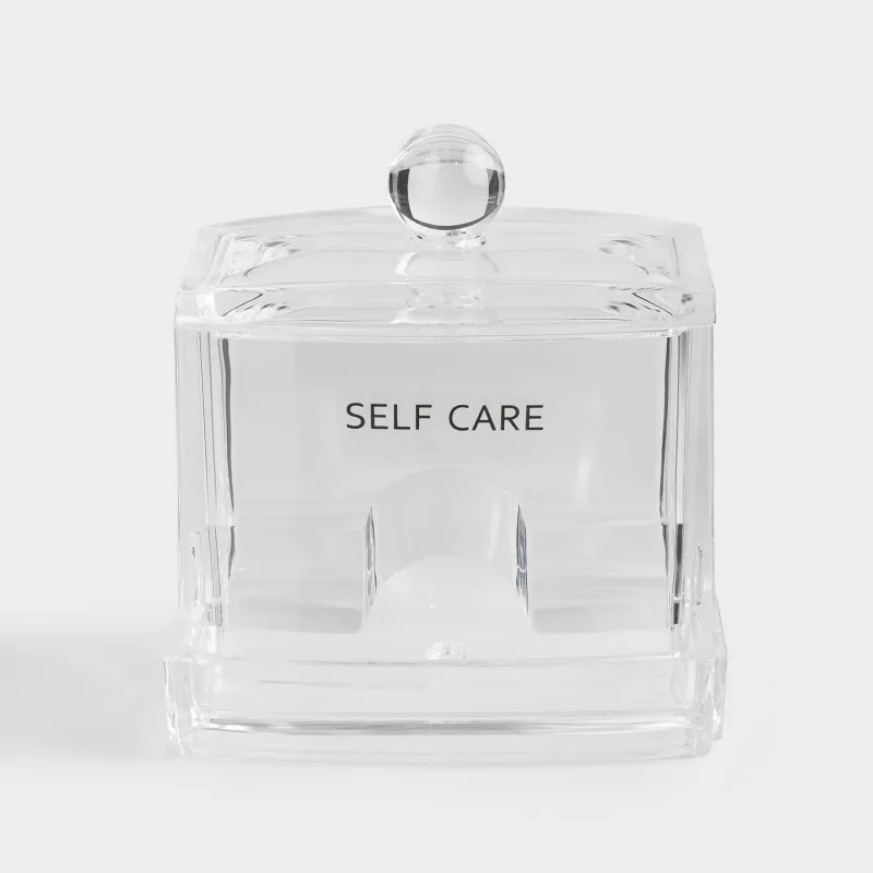 Контейнер для ватных палочек, 9х10 см, с крышкой, пластик, Basic font