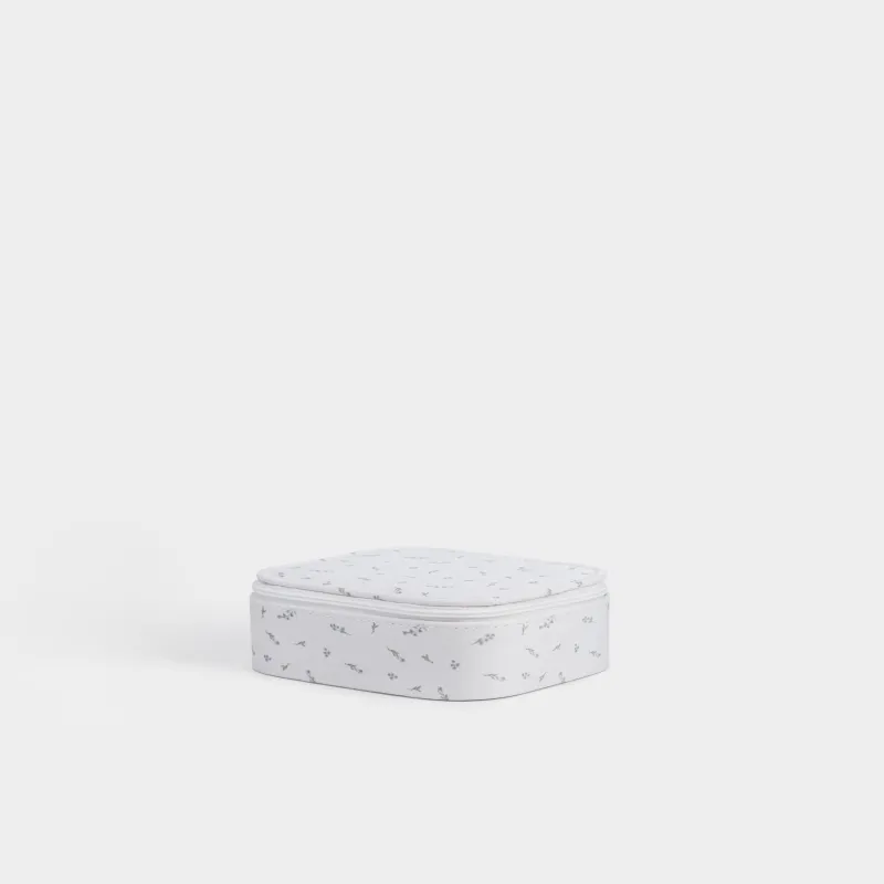 Шкатулка для украшений, 13х6 см, бархат/картон, молочная, Цветы, Velvet, image-1