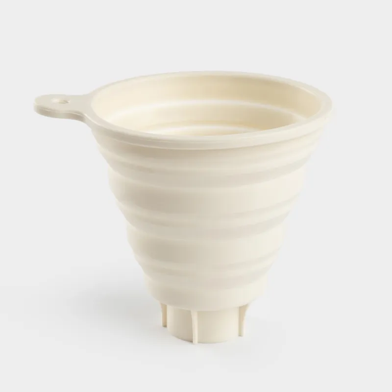 Воронка, 12х12 см, для банок с широким горлом, складная, силикон, молочная, Manny