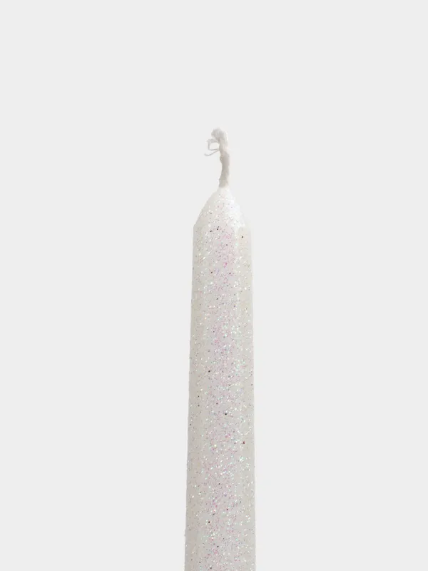 Свеча, 25 см, тонкая, с блестками, Sparkly candle, image-1