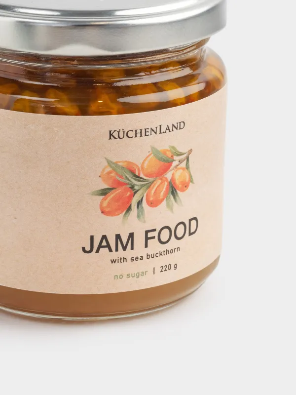 Джем, 220 гр, с облепихой, без сахара, Jam food, image-1