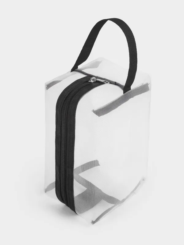 Косметичка дорожная, 18х9 см, с ручкой, полиэстер, черный контур, Safety travel, image-2