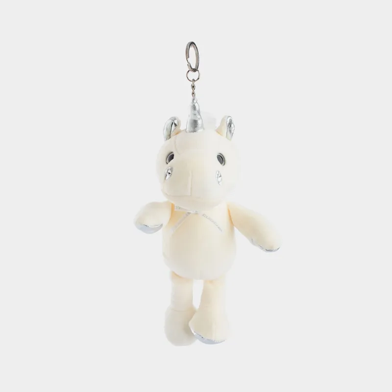 Брелок, 23 см, мягкий, полиэстер/металл, молочный, Единорог, Unicorn