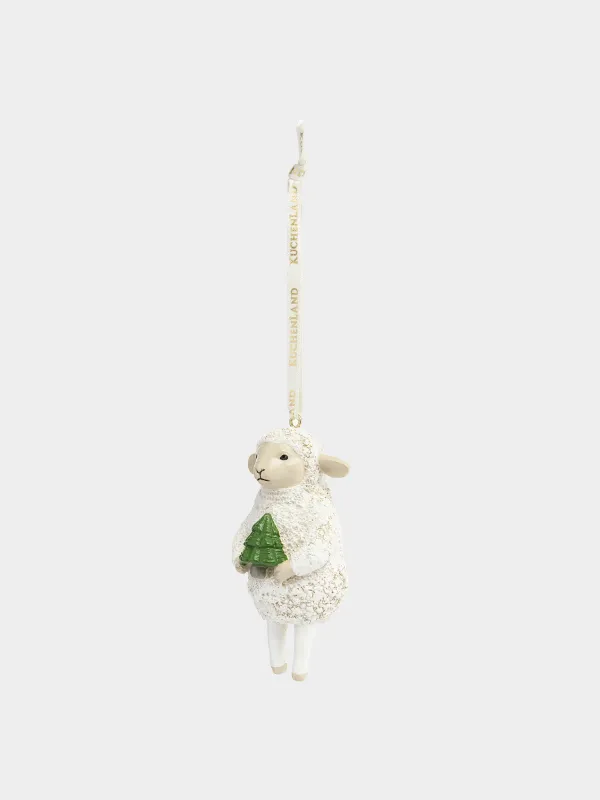 Набор елочных игрушек, 9 см, 2 шт, Овцы с елкой и подарком, Figure christmas, image-1