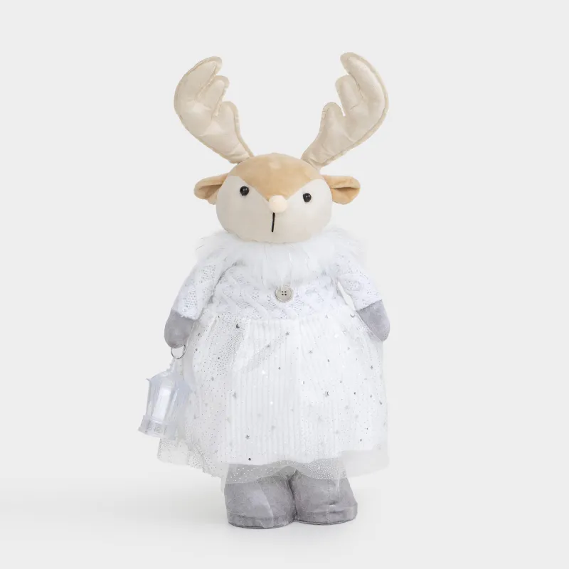 Изделие декоративное, 53/85 см, раздвижное, полиэстер, бежево-серебристое, Лань, Cute