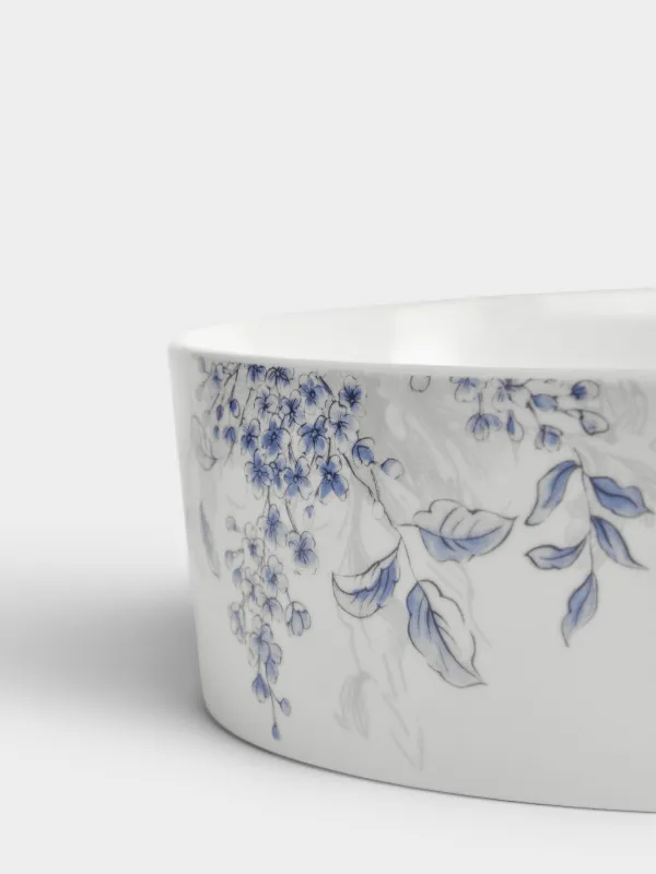 Блюдо, 23х6 см, с бортами, Синие цветы, Blue flower, image-4