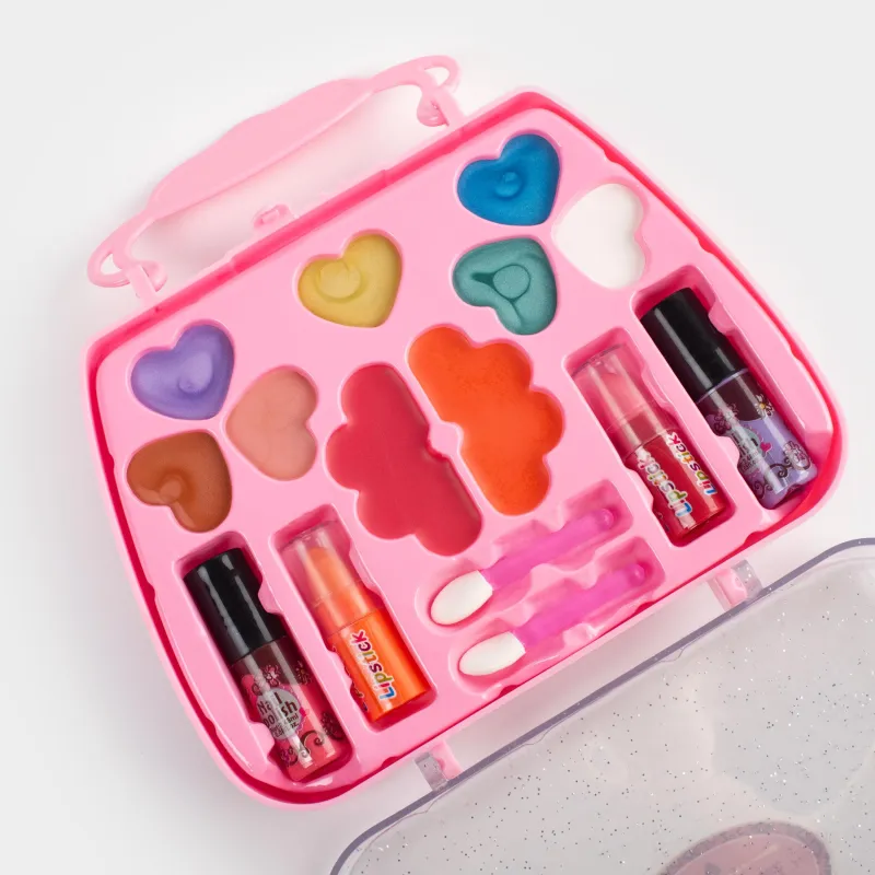 Набор косметики, детский, 15 см, 17 пр, пластик, розовый, Чемоданчик, Cosmetic kids, image-3