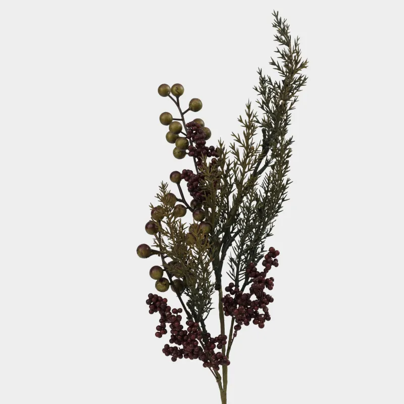 Ветка декоративная, 60 см, полиэстер/пенопласт, Золотисто-коричневые ягоды, Grand garden decor, image-1