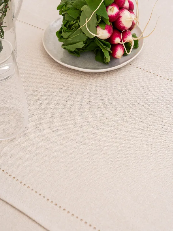 Дорожка настольная, 40х160 см, полиэстер, серебристо-кремовая, Hemstitch, image-5