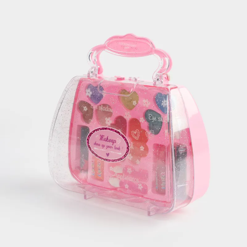 Набор косметики, детский, 15 см, 17 пр, пластик, розовый, Чемоданчик, Cosmetic kids, image-1