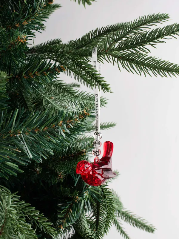 Игрушка елочная, 6 см, акрил, красная, Птица, Figure crystal, image-3