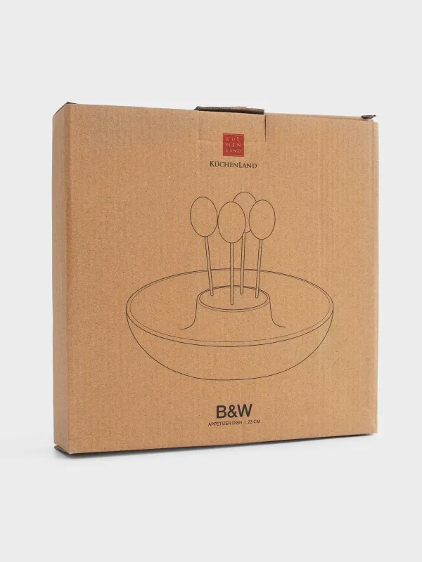 Блюдо для закусок, 23 см, со шпажками, B&W, image-4