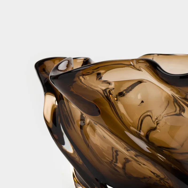 Ваза для фруктов, 22х14 см, стекло Р, коричневая, Wiggly, image-3