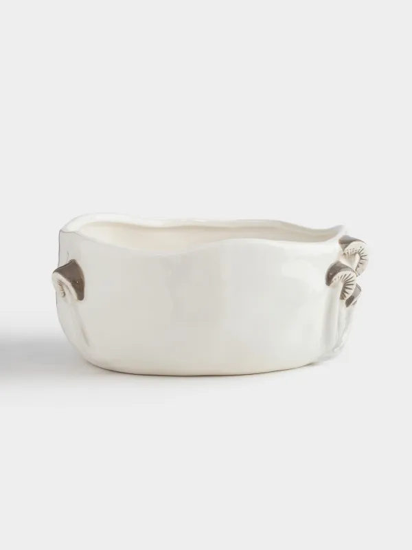 Салатник, 16х8 см, 980 мл, керамика, молочный, Грибы, Slight frost, image-0