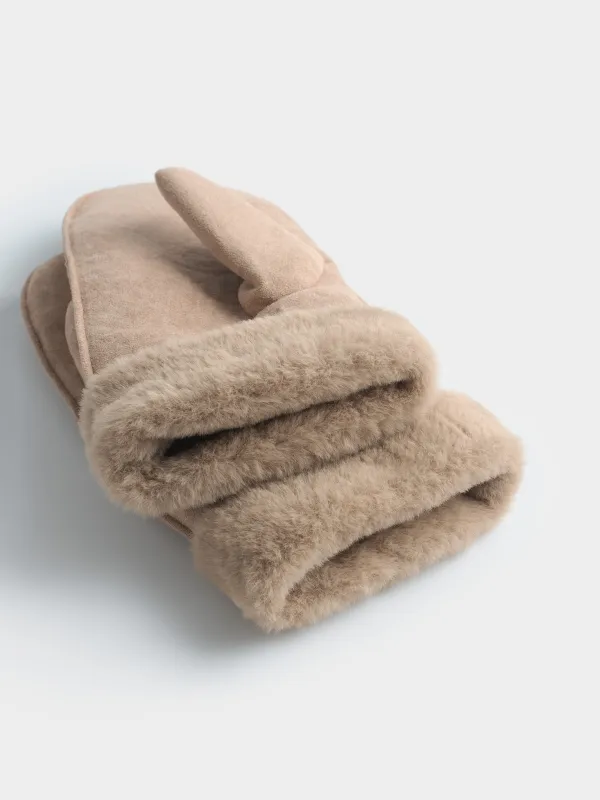 Варежки из искусственной замши с мехом, Suede warm, image-2