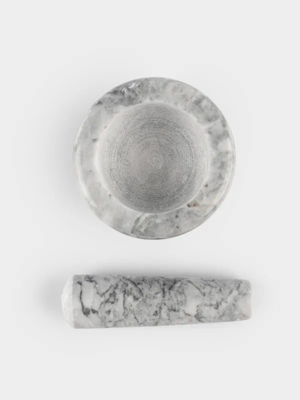 Ступка для специй, 8 см, с пестиком, мрамор, серая, Marble, image-2