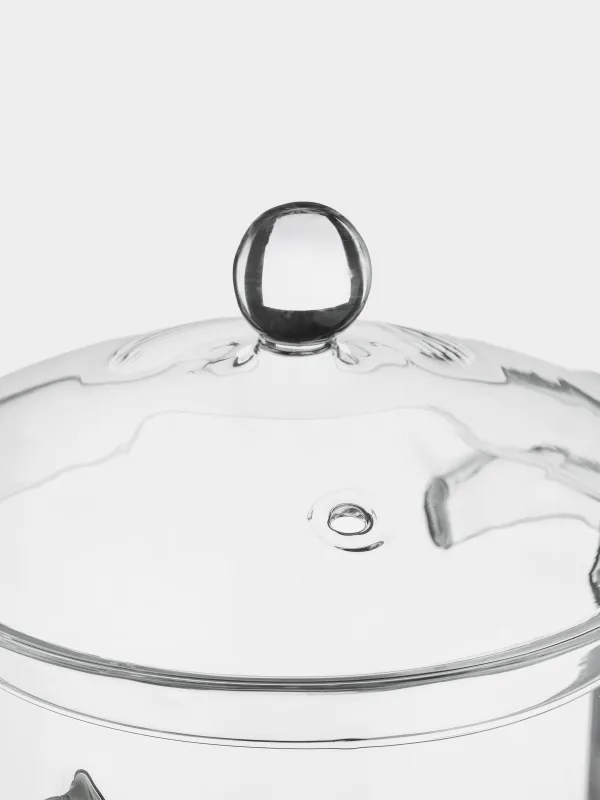 Кастрюля, 16 см, 2,5 л, с крышкой, стекло Б, Clear, image-3