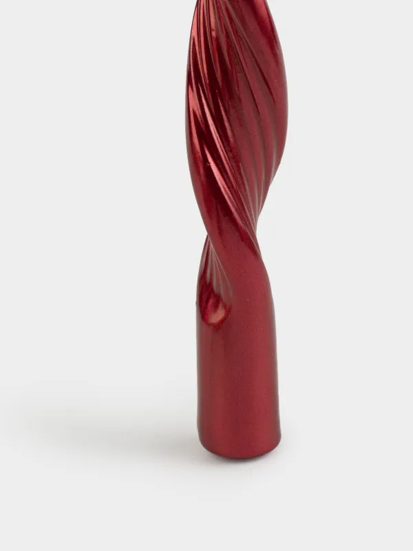 Свеча, 2 шт, 20 см, тонкая, красная, Спираль, Spiral shape, image-2