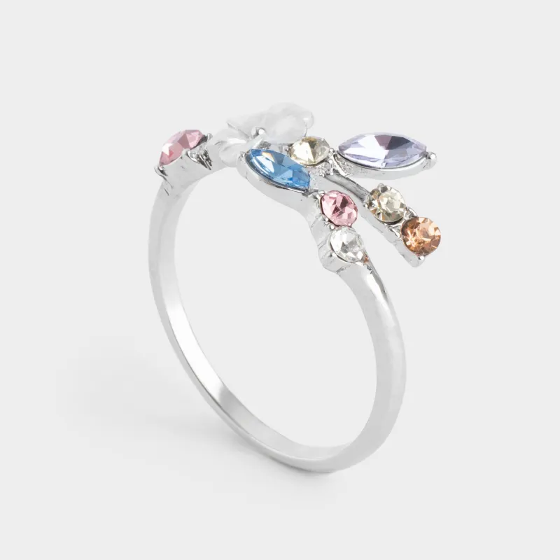 Кольцо для салфеток, 4 см, металл, серебристое, Цветок и листья, Breath spring, image-0