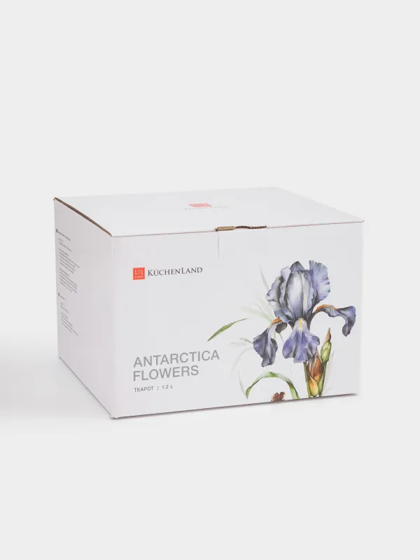Чайник заварочный, 1,2 л, фарфор F, с серебристым кантом, Ирис, Antarctica Flowers, image-6