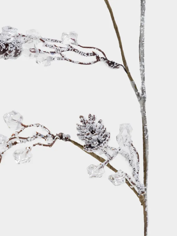 Ветка декоративная, 60 см, пластик/акрил, серебристая, Ледяная ветка, Crystal decor, image-3