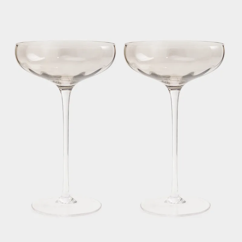 Бокал-креманка для шампанского, 220 мл, 2 шт, стекло, серый, Filo R color, image-0