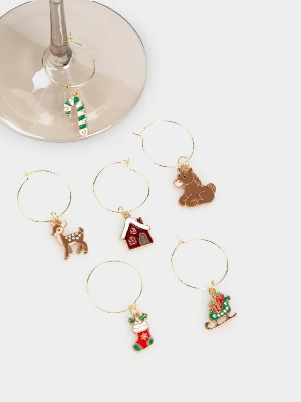 Подвеска для бокала, 6 шт, металл/стразы, Новогодние украшения, Christmas time, image-3