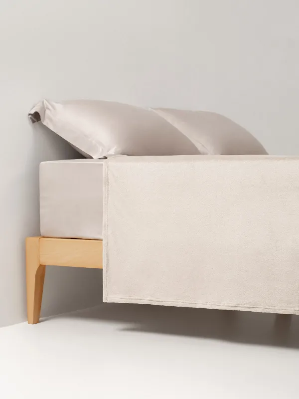 Покрывало, 220х240 см, фланель, серо-бежевое, Flannel, image-3