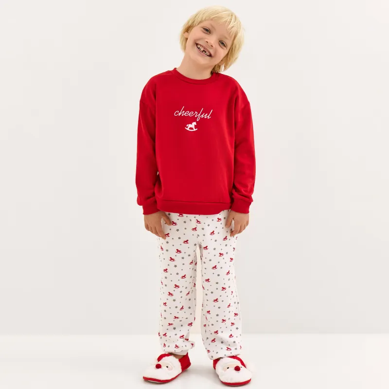 Комплект детский, домашний, р. 104 см, полиэстер/вискоза, красно-белый, Jodie-k