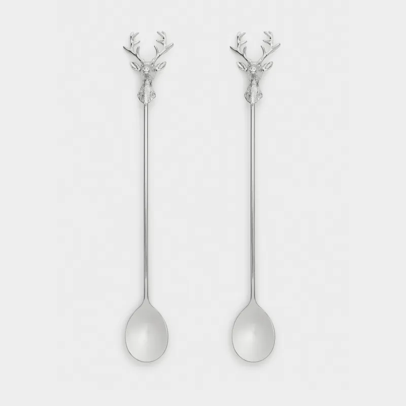 Ложка десертная, 20 см, 2 шт, сталь, Олень, Arctic deer