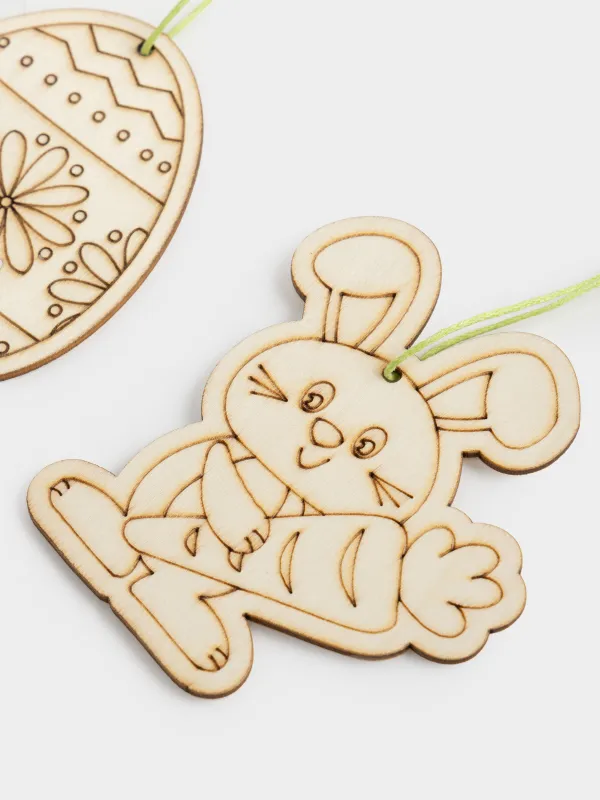 Набор для творчества, 3 пр, дерево, роспись, Пасхальное яйцо и зайчик, Creative, image-1