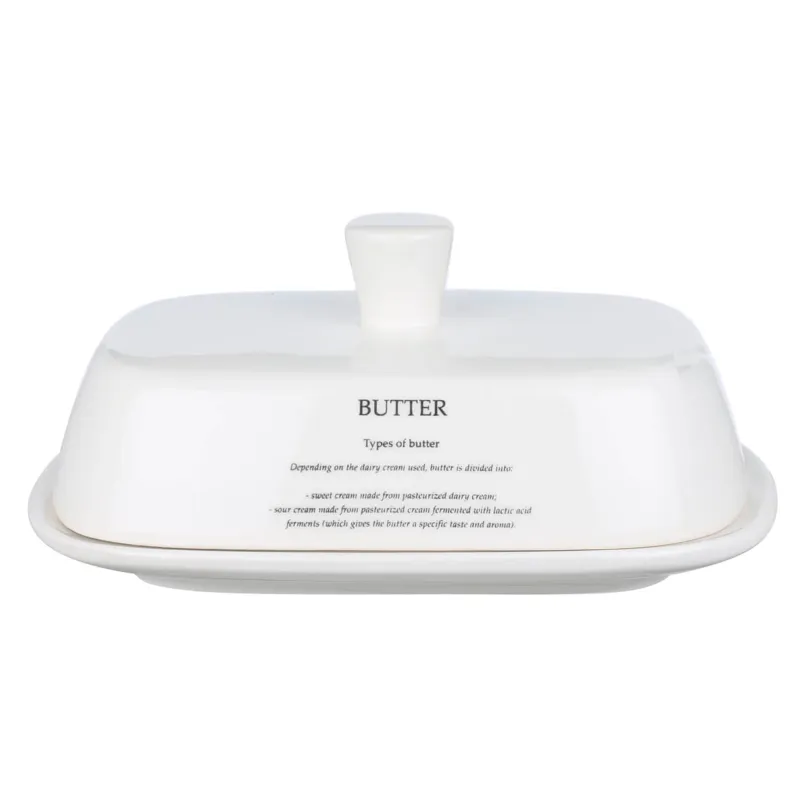 Масленка, 18 см, керамика, прямоугольная, белая, Butter, Course
