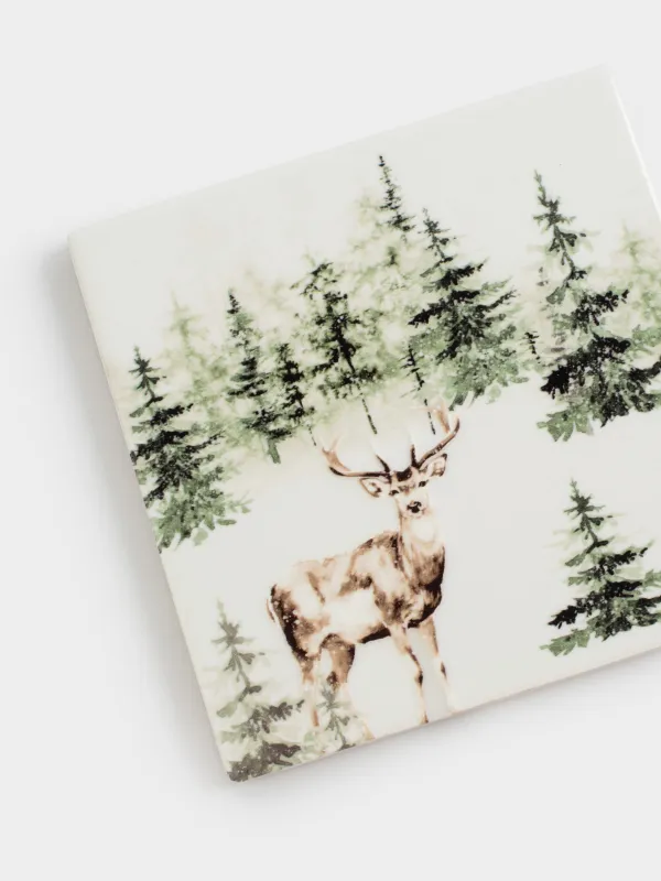 Подставка под кружку, Олень в лесу, Woodland story, image-3