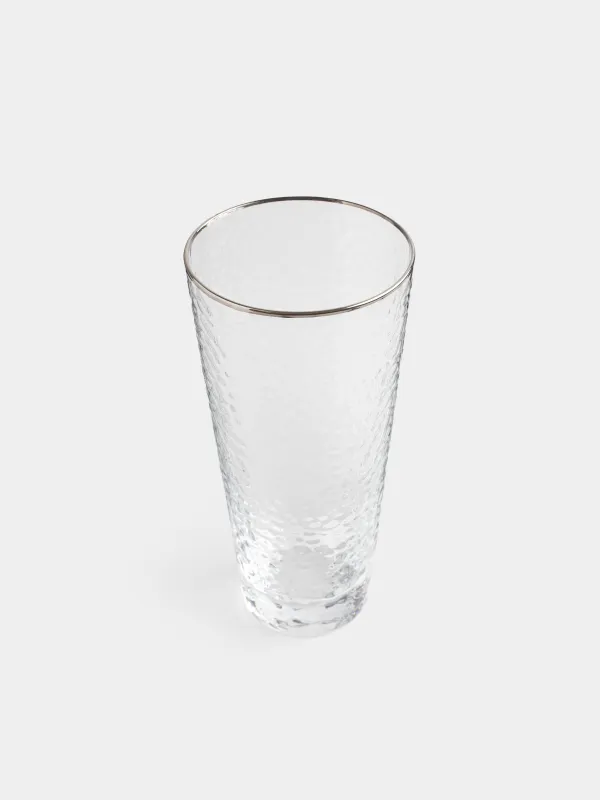 Стакан, 450 мл, с серебристым кантом, Ripply silver, image-1