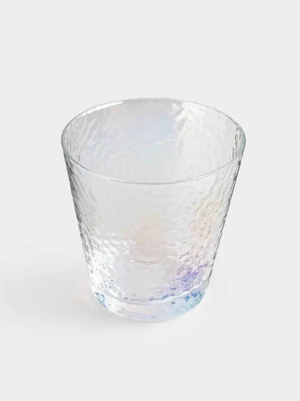 Стакан для виски, 10 см, 270 мл, стекло, перламутр, Ripply polar, image-1