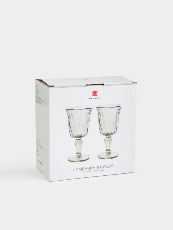 Бокал-кубок для вина, 220 мл, 2 шт, стекло Р, зеленый, Lombardy R color, image-4
