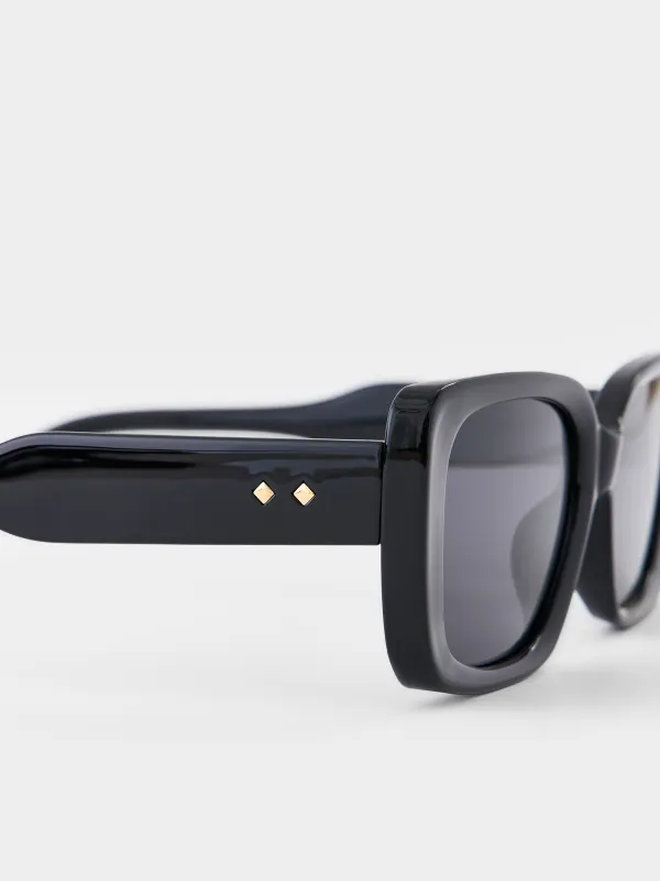 Очки солнцезащитные, пластик, прямоугольные, черные, Nifty, image-2