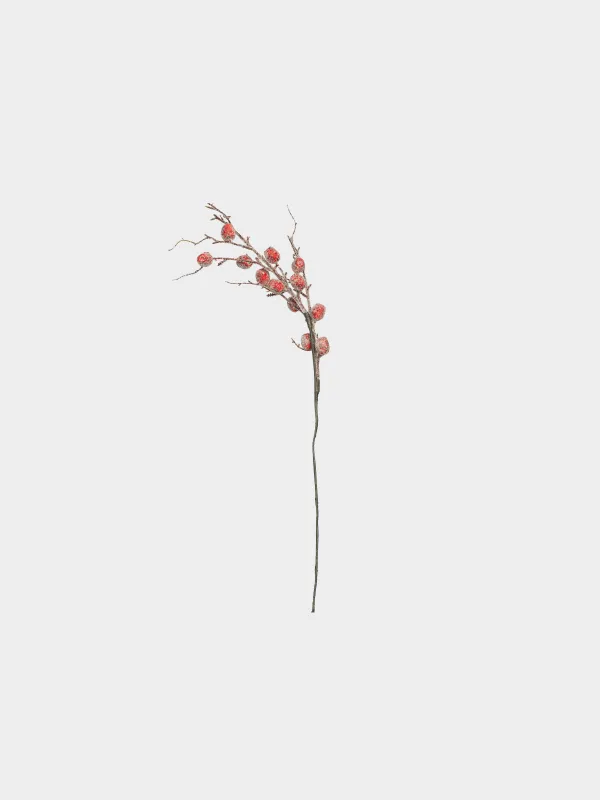 Ветка декоративная, 75 см, Красные замороженные ягоды, Red berry, image-0