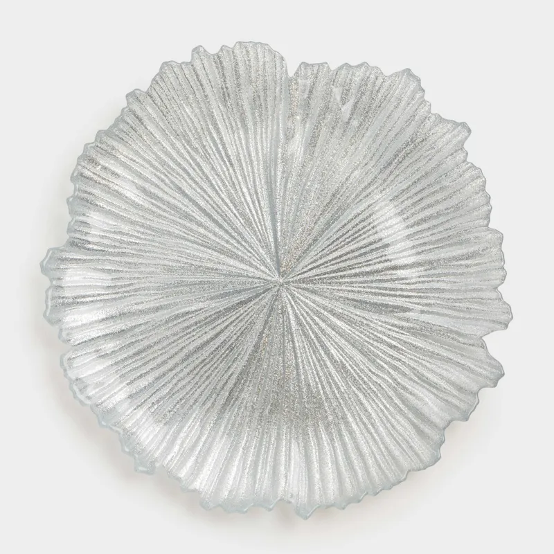 Тарелка обеденная, 28 см, стекло Р, серебристая, Verge