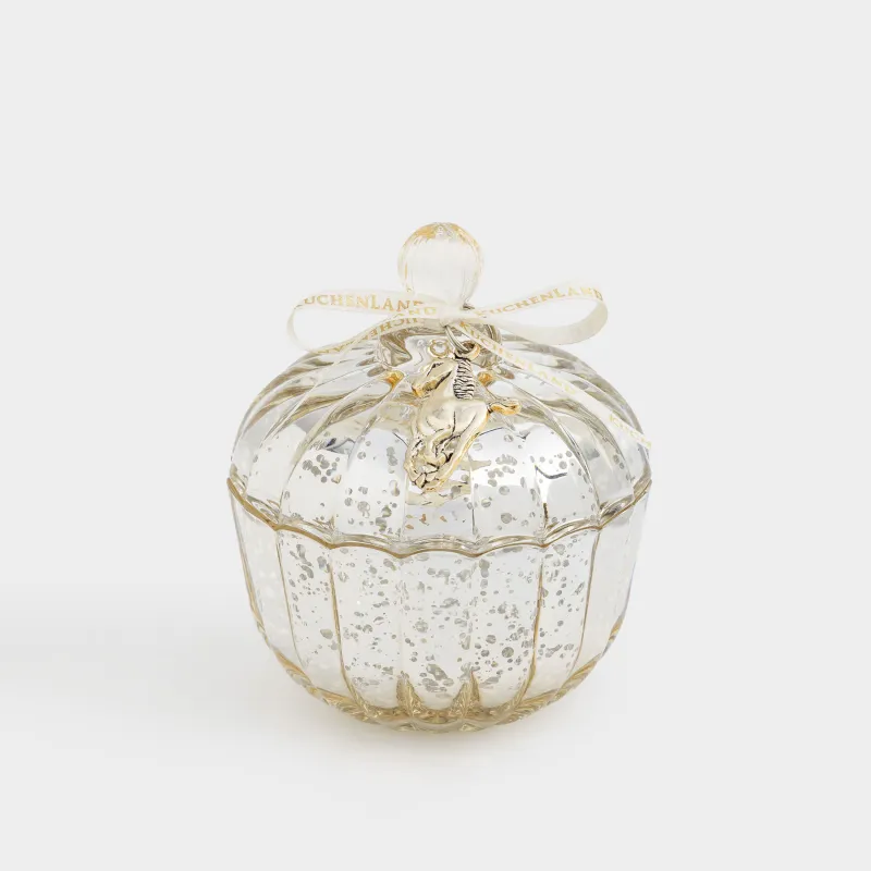 Емкость для хранения, 8х10 см, 60 мл, с подвеской, стекло, шампань, Золотистая лошадь, Patina